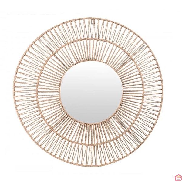 MIROIR BALI ROND RAPHIA GM 46CM